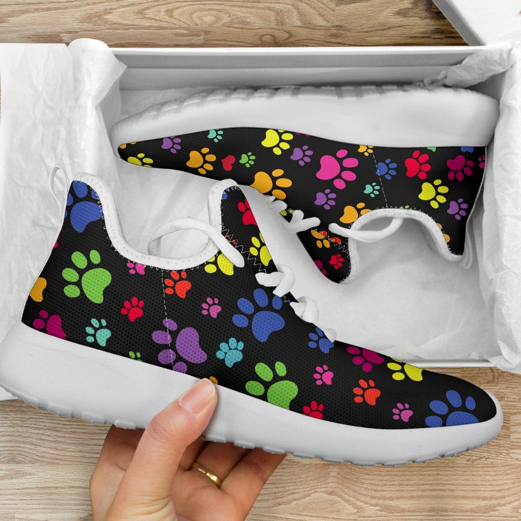 Colorful Paws Mesh Knit Sneakers
