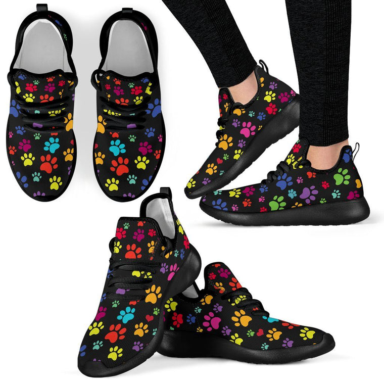 Colorful Paws Mesh Knit Sneakers
