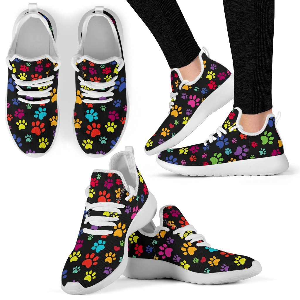Colorful Paws Mesh Knit Sneakers