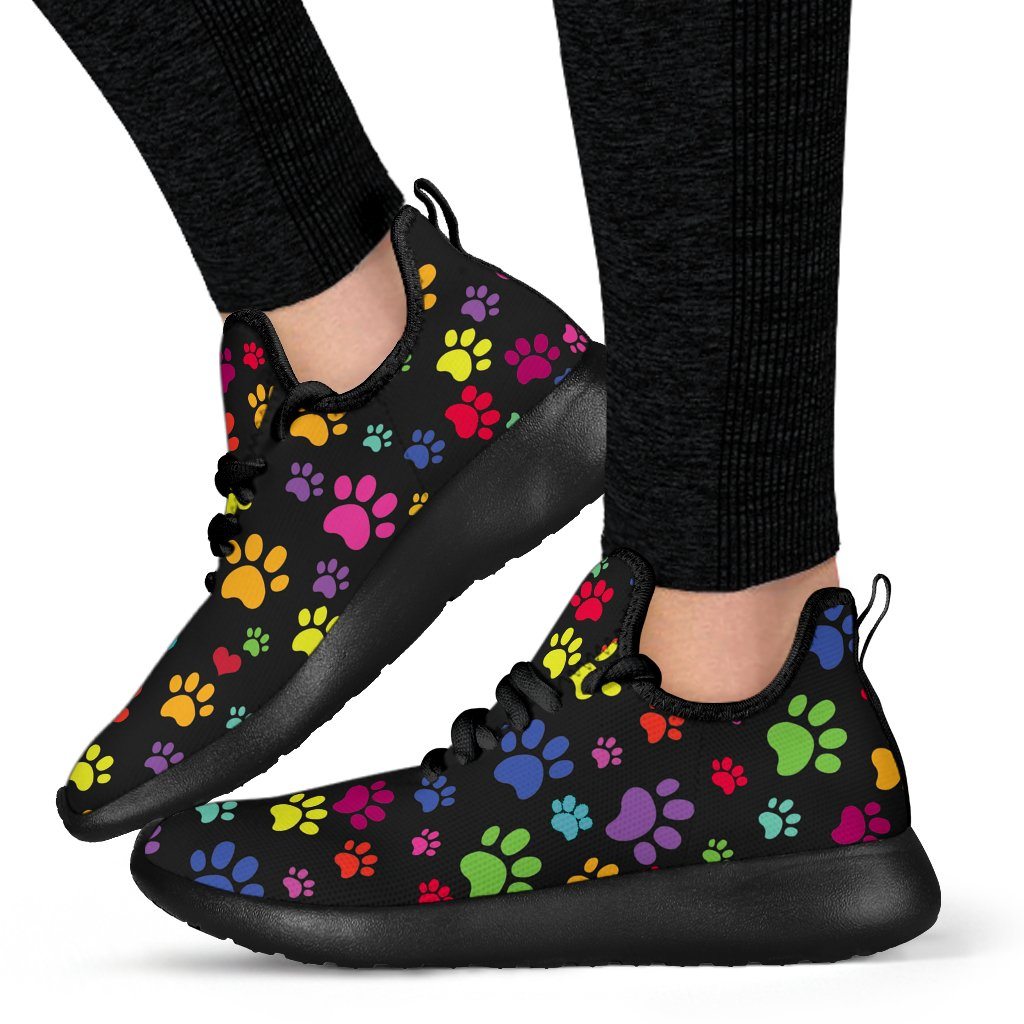 Colorful Paws Mesh Knit Sneakers