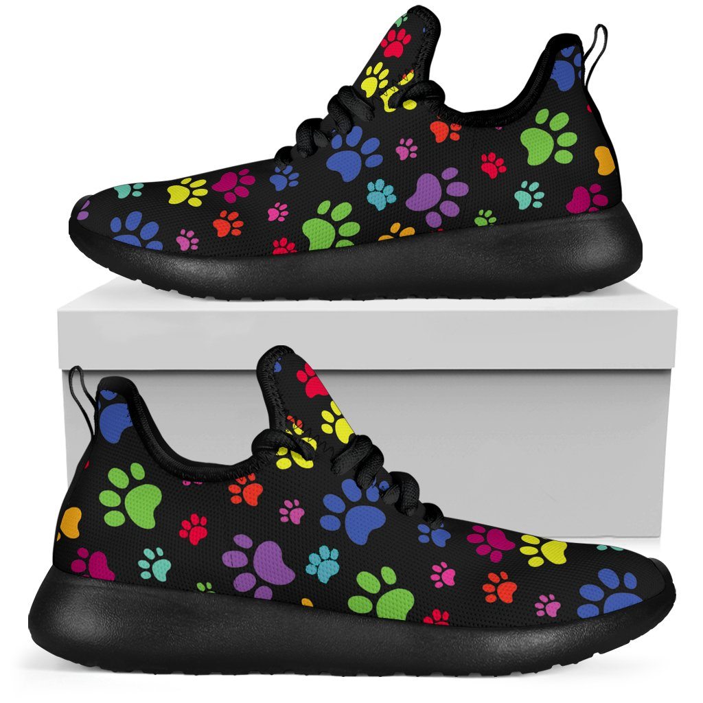 Colorful Paws Mesh Knit Sneakers