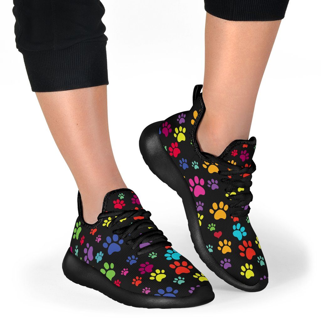 Colorful Paws Mesh Knit Sneakers