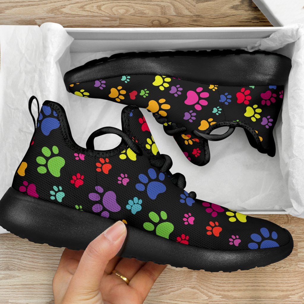 Colorful Paws Mesh Knit Sneakers