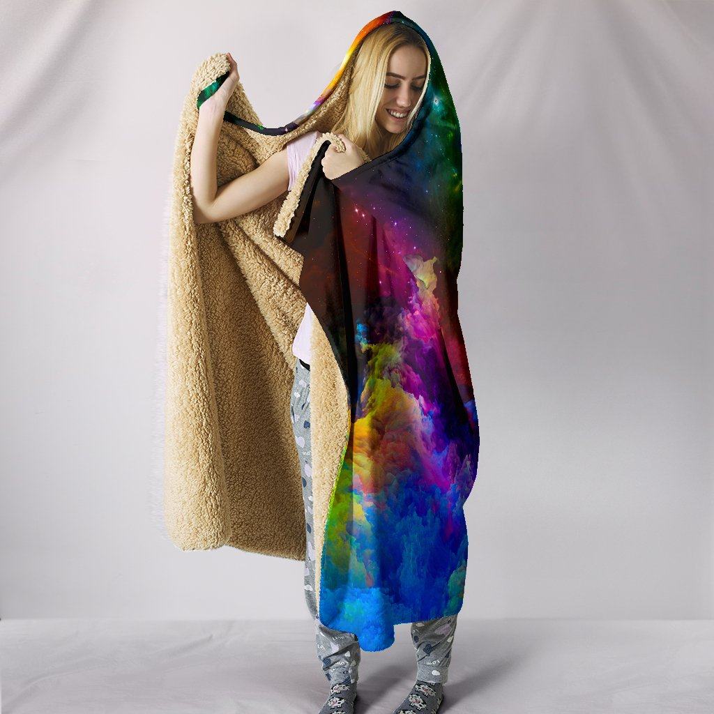 Colorful Universe Hooded Blanket