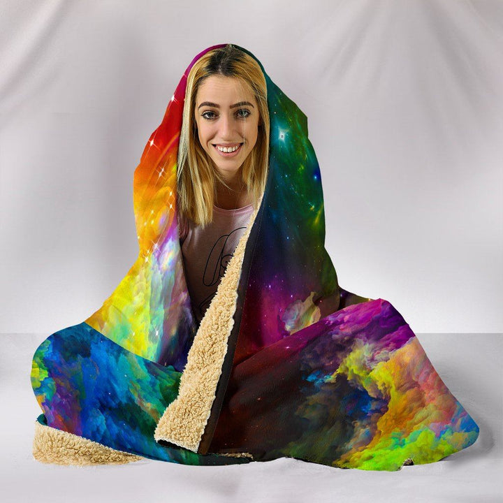 Colorful Universe Hooded Blanket