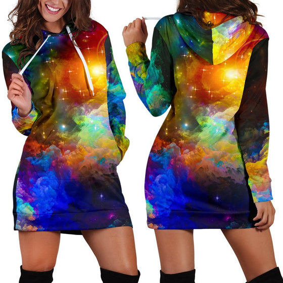 Colorful Universe Hoodie Dress