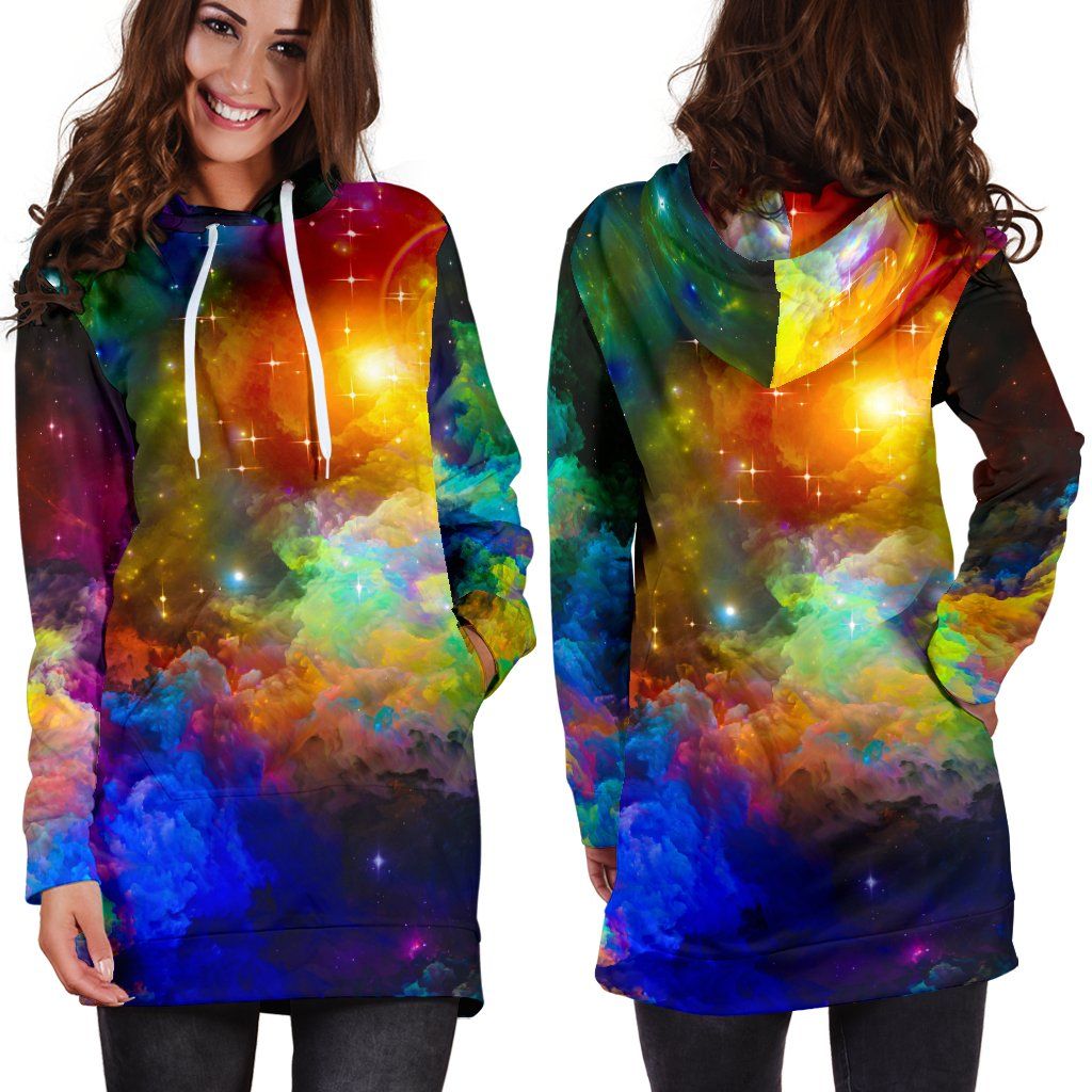 Colorful Universe Hoodie Dress
