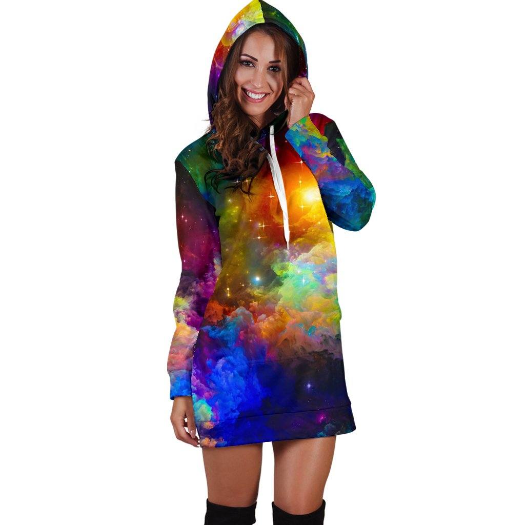 Colorful Universe Hoodie Dress