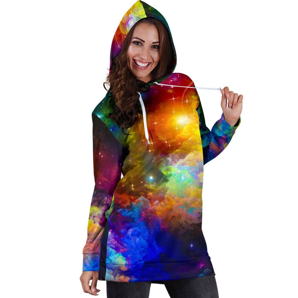 Colorful Universe Hoodie Dress