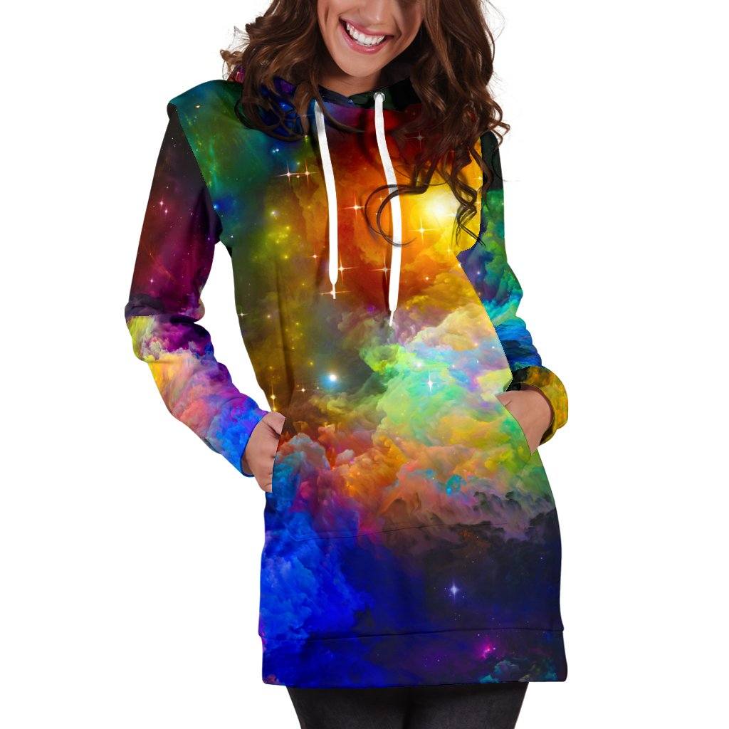 Colorful Universe Hoodie Dress