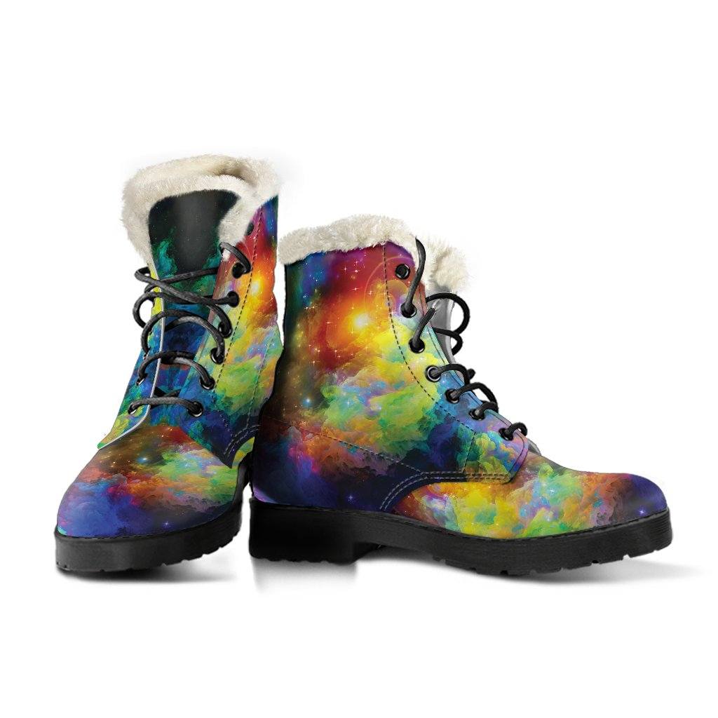 Colorful Universe Winter Boots Your Amazing Design