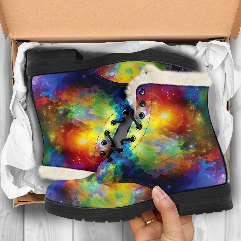 Colorful Universe Winter Boots Your Amazing Design