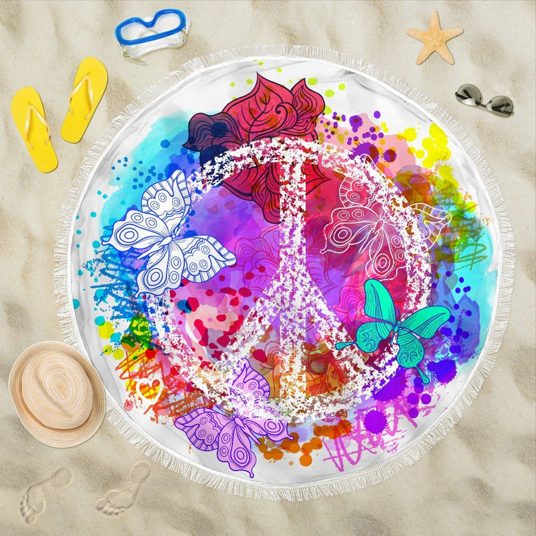Colors Of Peace Beach Blanket
