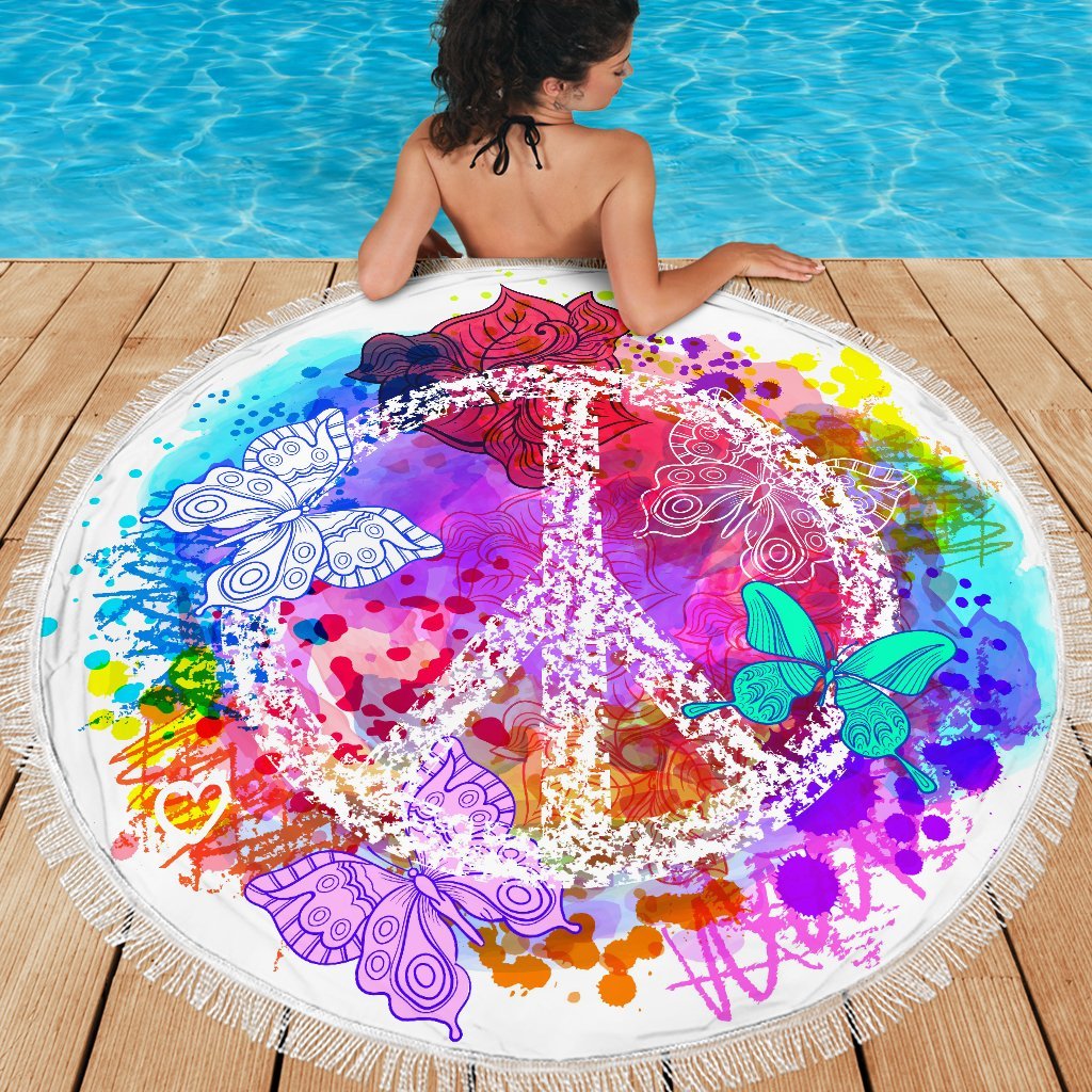 Colors Of Peace Beach Blanket