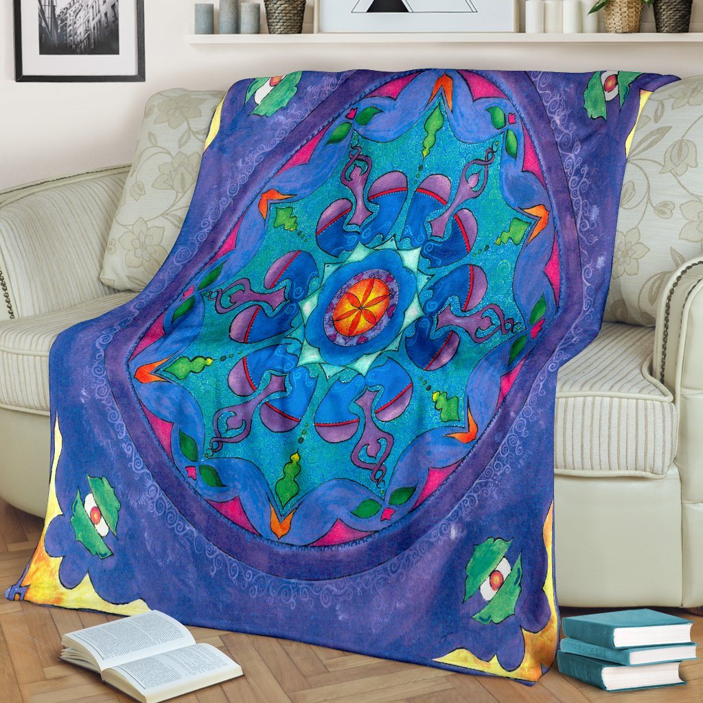 Dance Of The Heart Mandala Premium Blanket