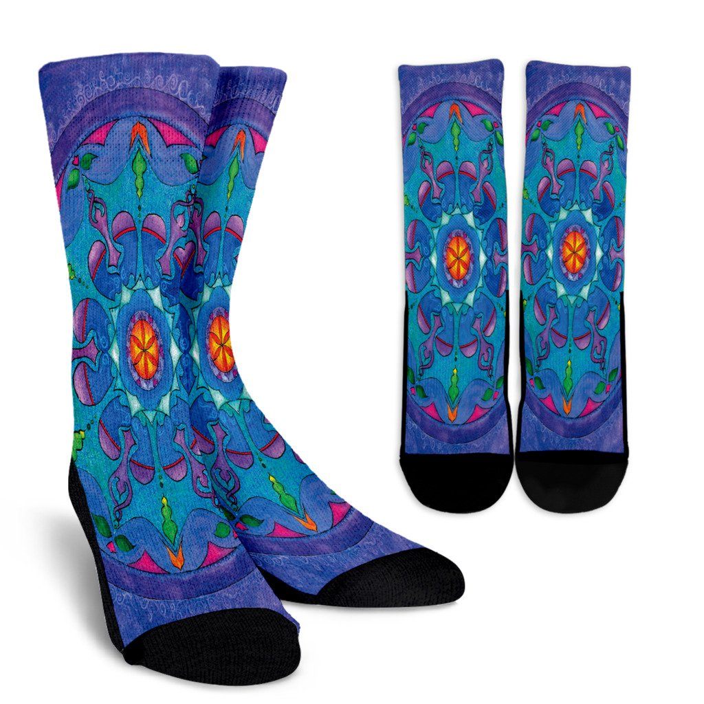 Dance Of The Heart Mandala Socks