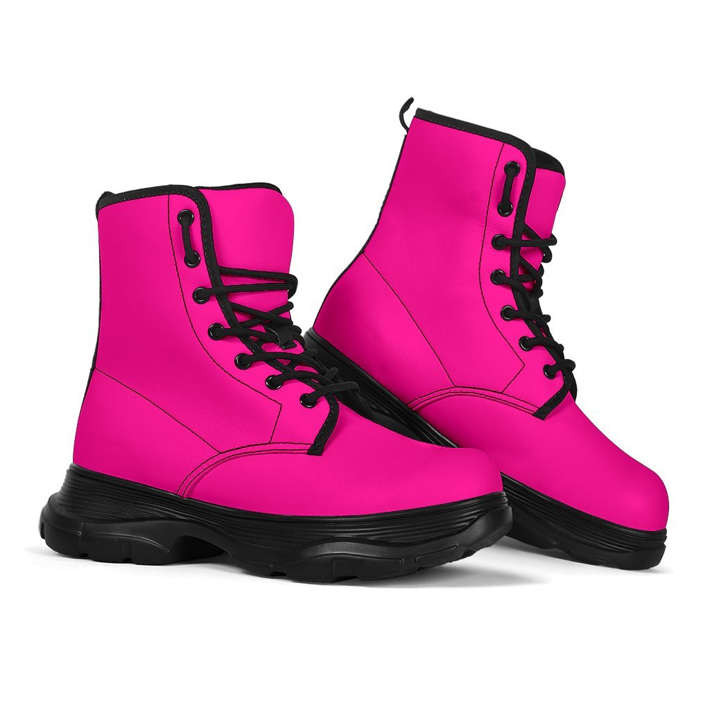 Deep Pink Chunky Boots