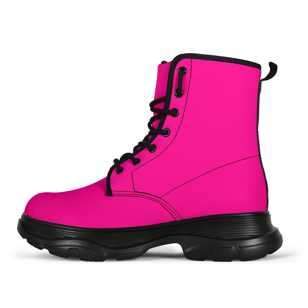 Deep Pink Chunky Boots