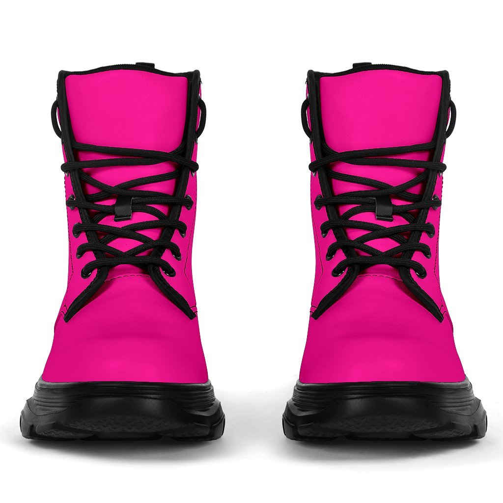 Deep Pink Chunky Boots