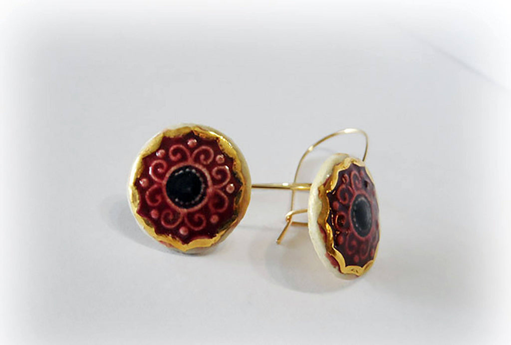Earrings - LOVE FLOWER Hanging Handmade Earrings