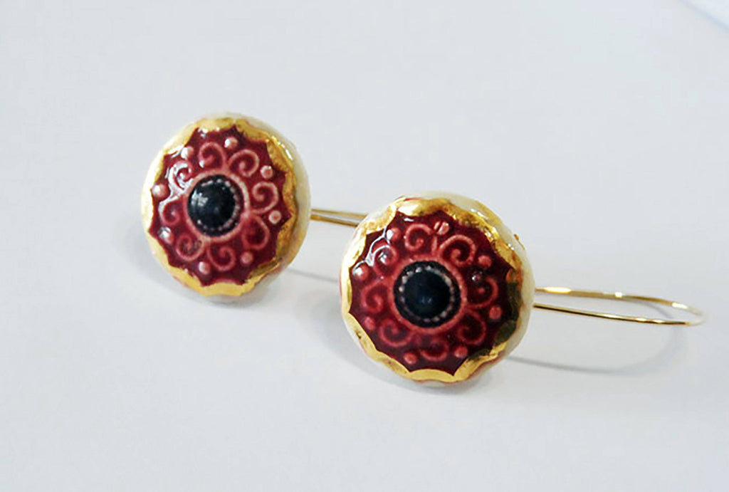 Earrings - LOVE FLOWER Hanging Handmade Earrings