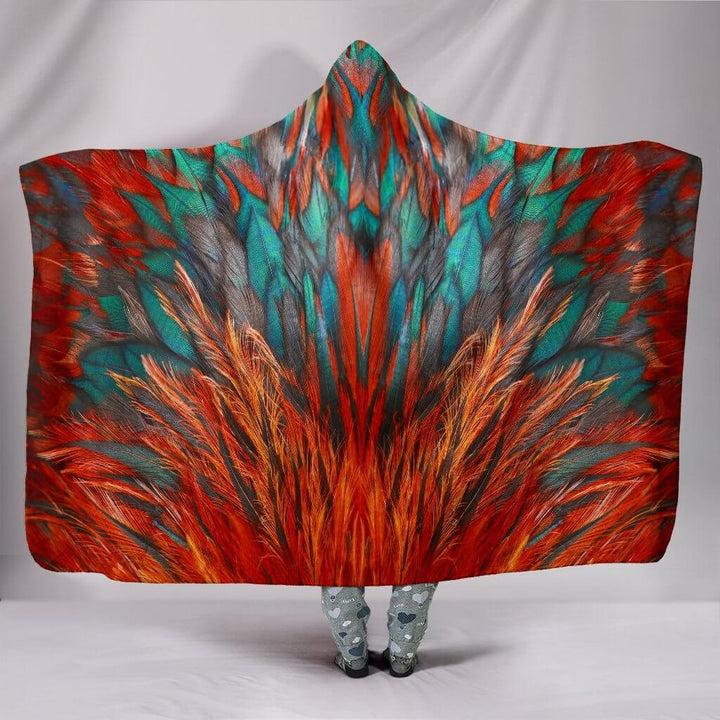 Flame Feathers Hooded Blanket