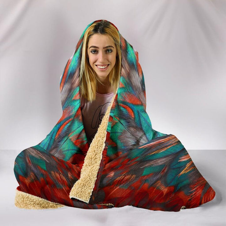 Flame Feathers Hooded Blanket