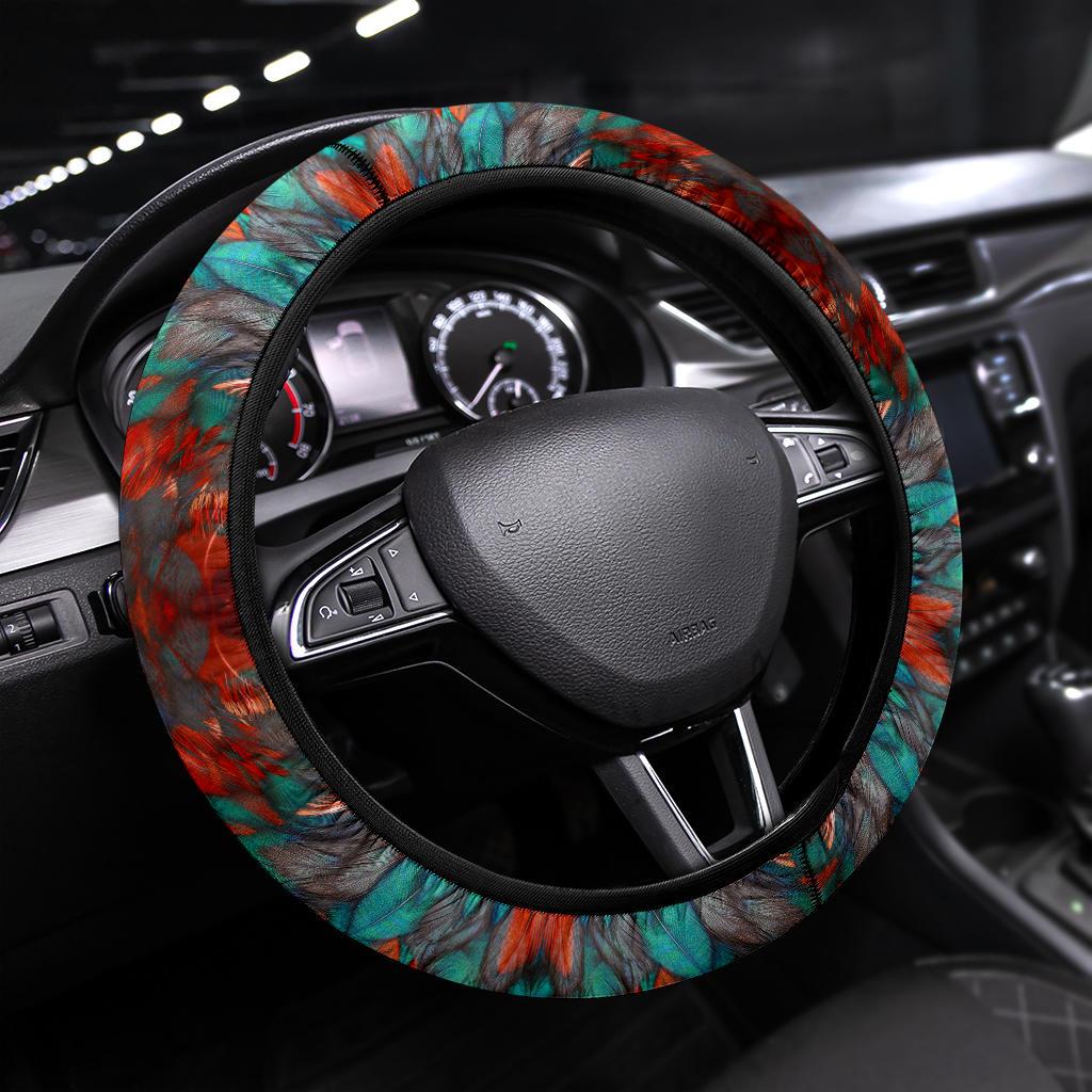 Flame Feathers Steering Wheel Cover