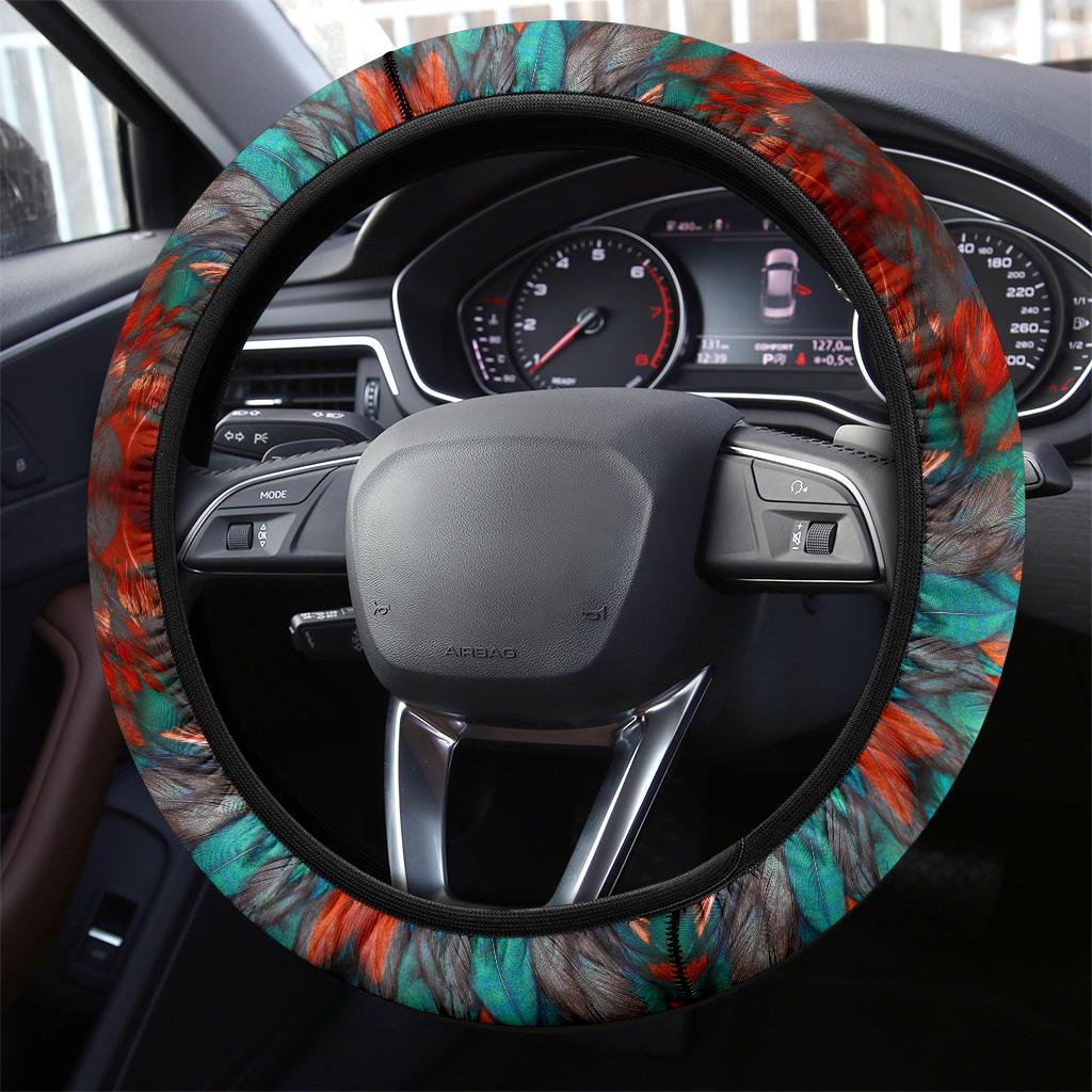 Flame Feathers Steering Wheel Cover