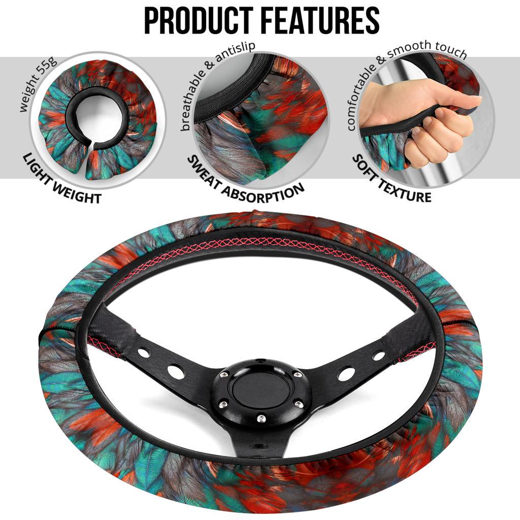 Flame Feathers Steering Wheel Cover