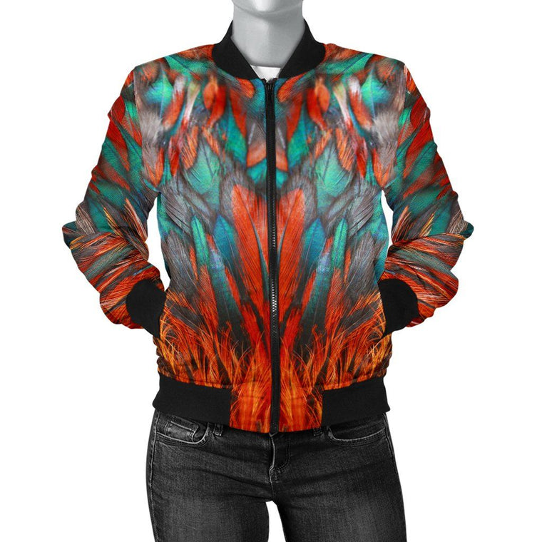 Flame Feathers Women's Bomber Jacket