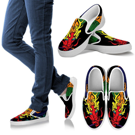 Flaming Dragon- Men Slip Ons