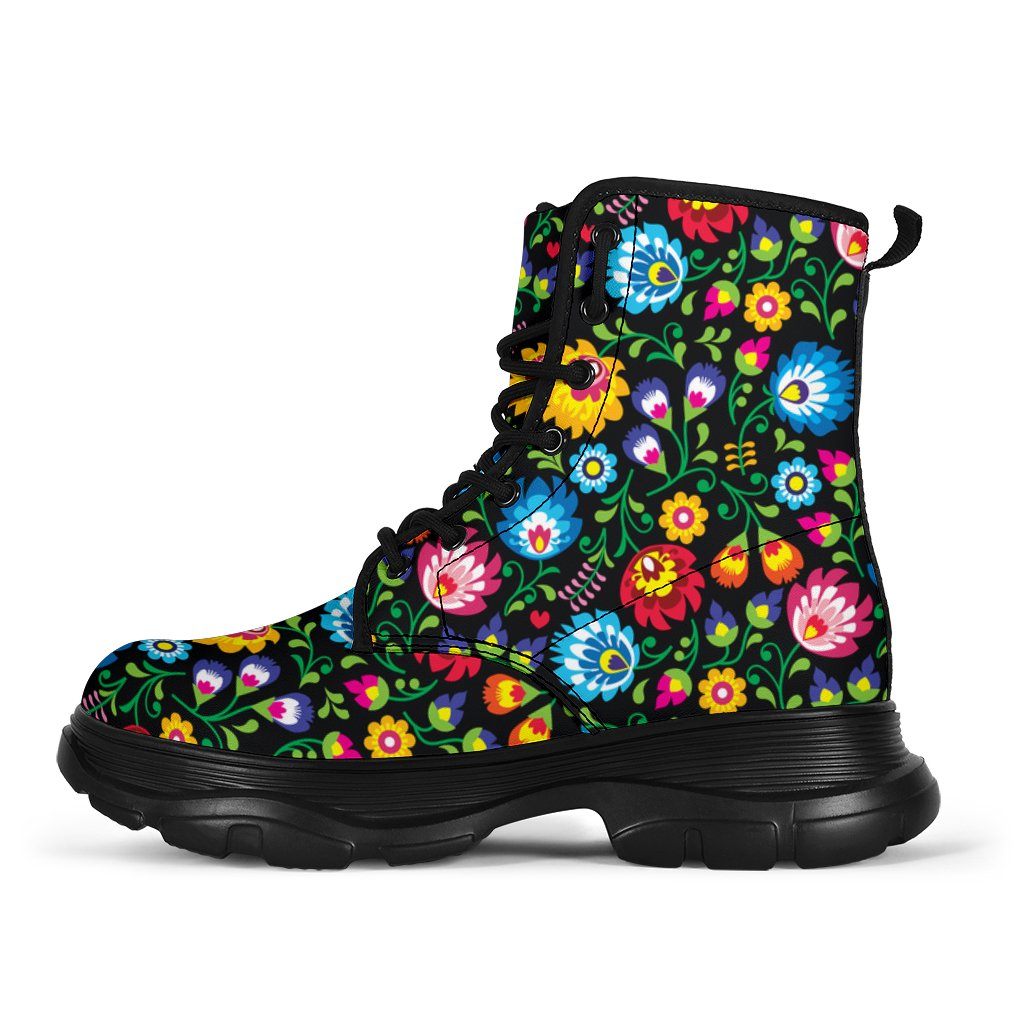 Floral Chunky Boots