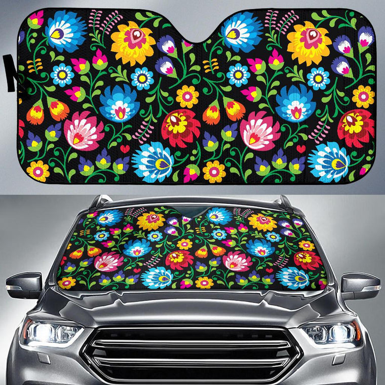 Floral Day Auto Sun Shade