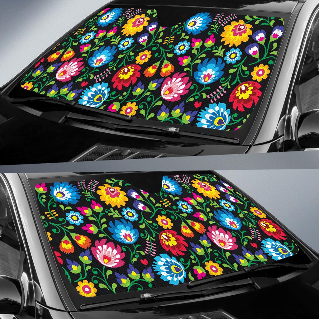 Floral Day Auto Sun Shade