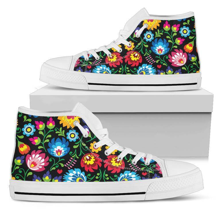 Floral High Top Shoes