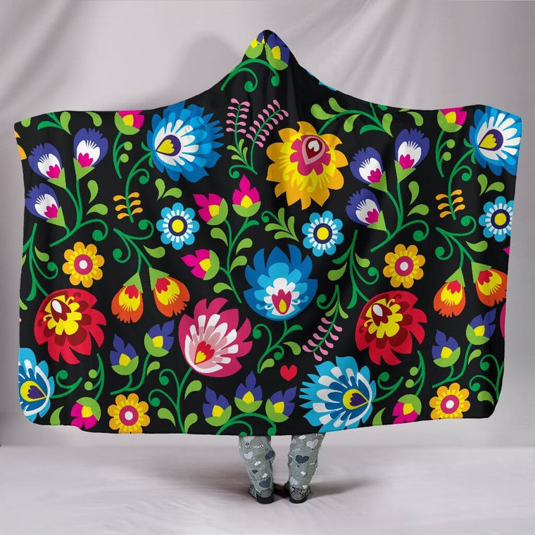 Floral Hooded Blanket