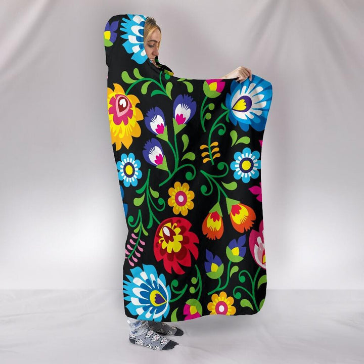 Floral Hooded Blanket