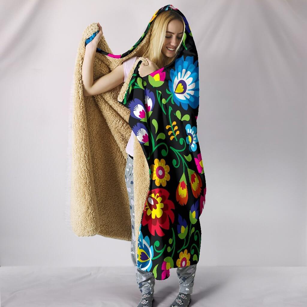 Floral Hooded Blanket