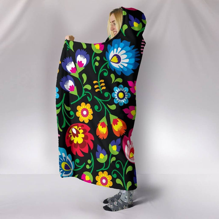 Floral Hooded Blanket