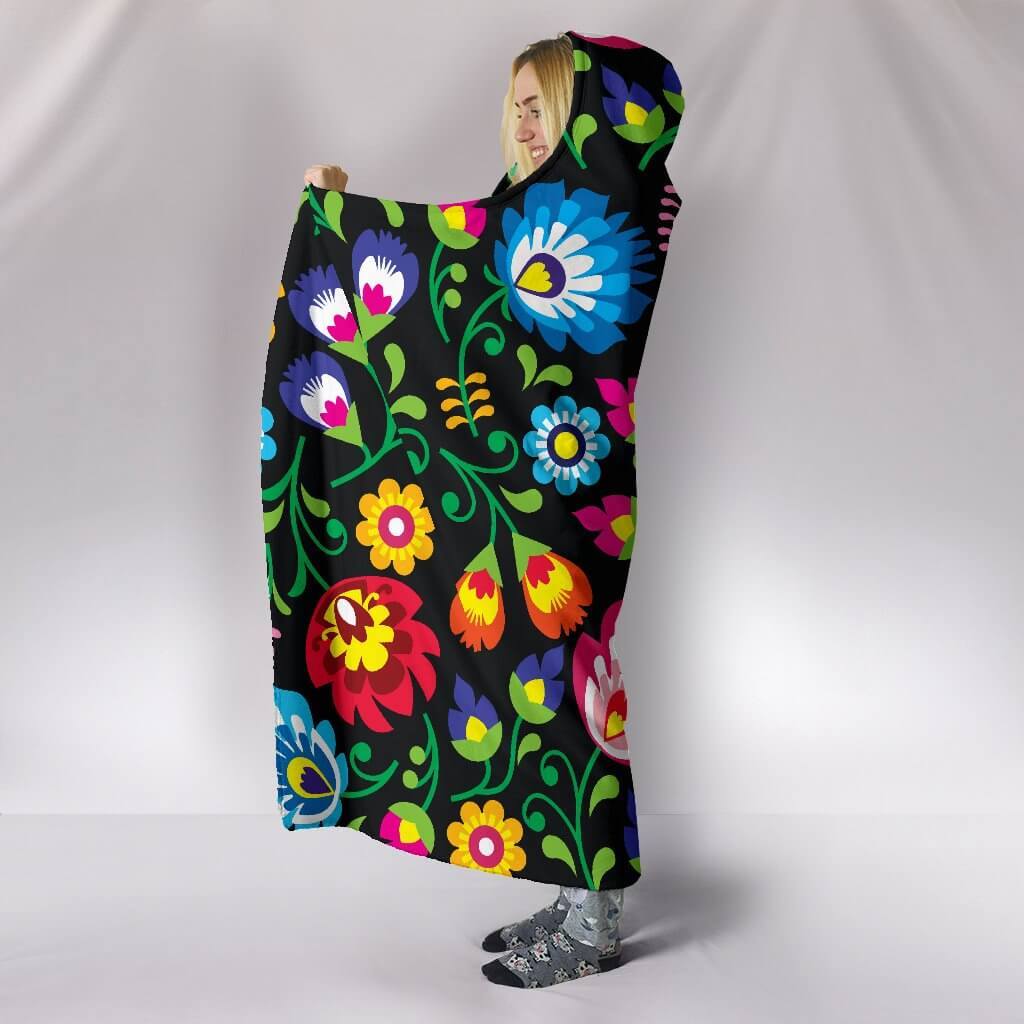 Floral Hooded Blanket
