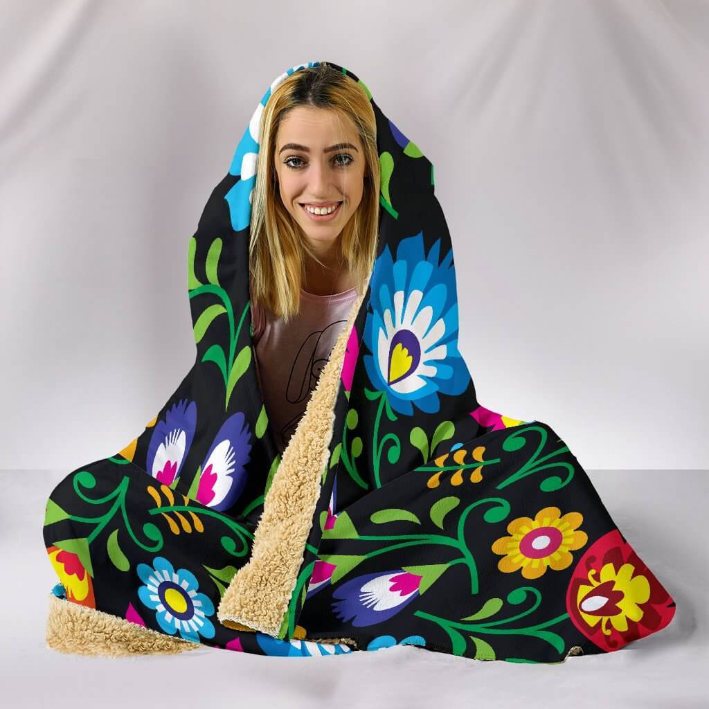Floral Hooded Blanket
