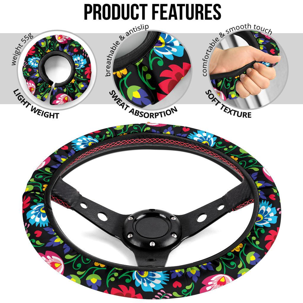 Floral Steering Wheel Cover