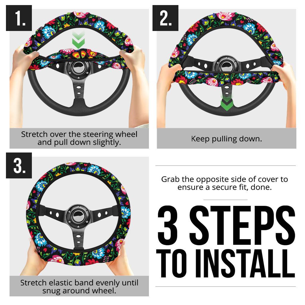 Floral Steering Wheel Cover