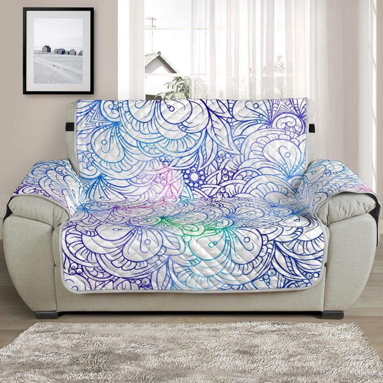 Flower Mandala Chair And A  Half Sofa Cover
