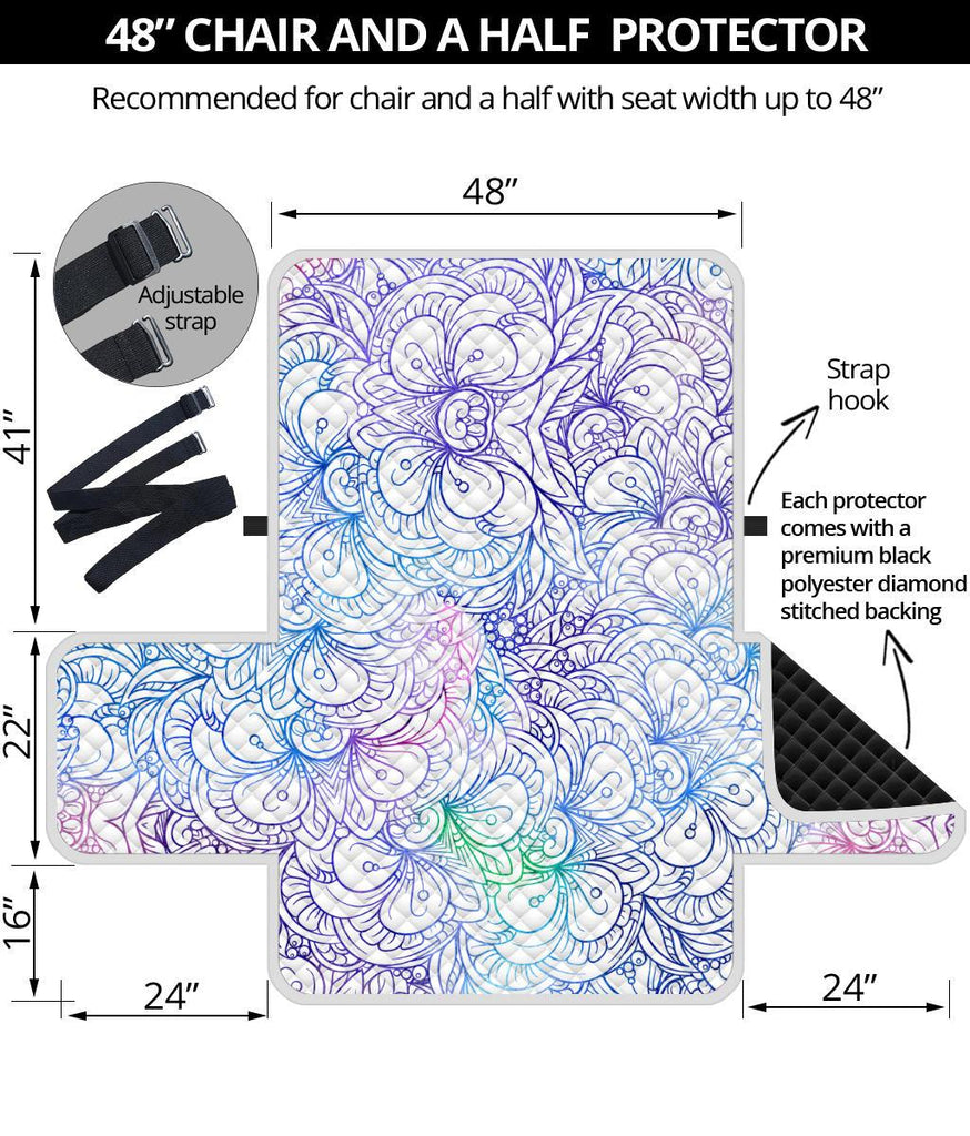 Flower Mandala Chair And A  Half Sofa Cover