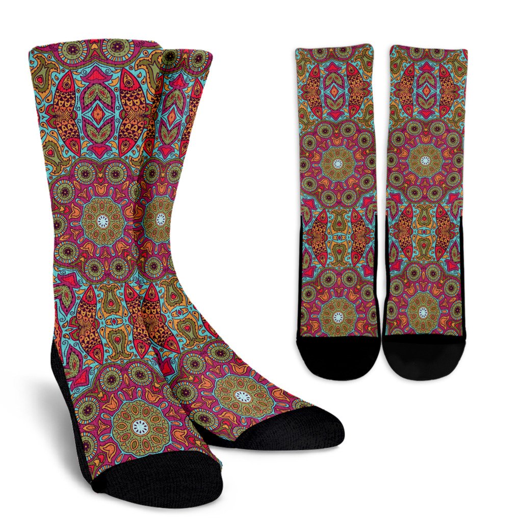 Flying Fish Mandala Socks