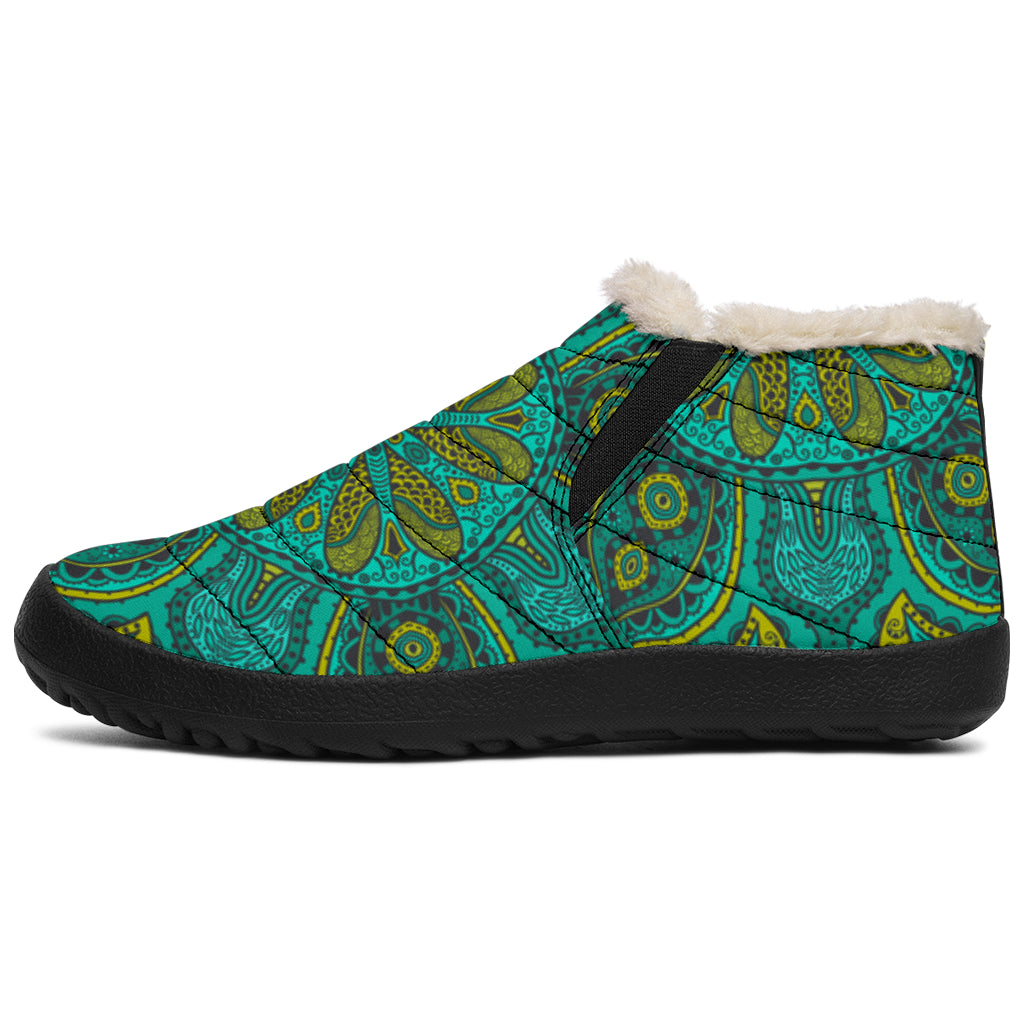 Green Mandala Winter Shoes