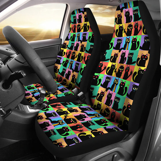 Black Cats Car Seat Covers