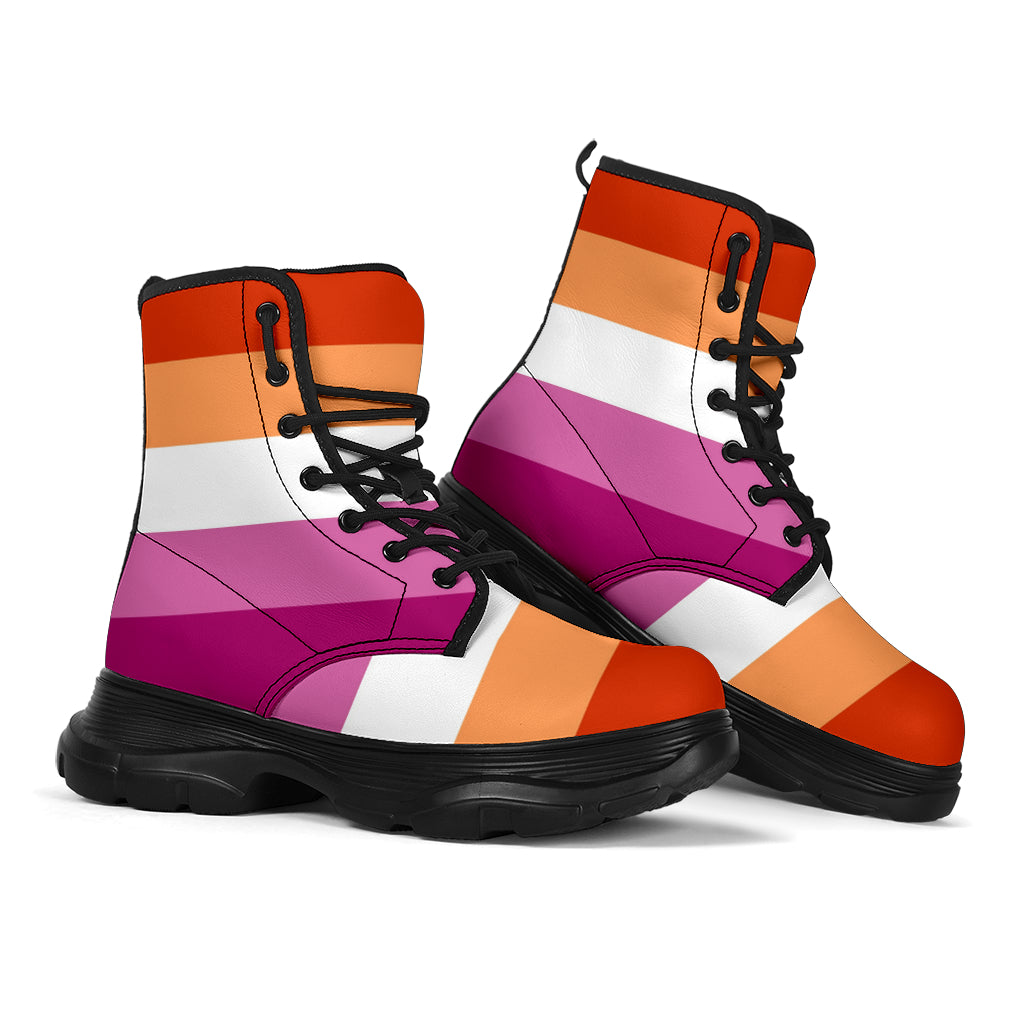 Lesbians Flag Chunky Boots